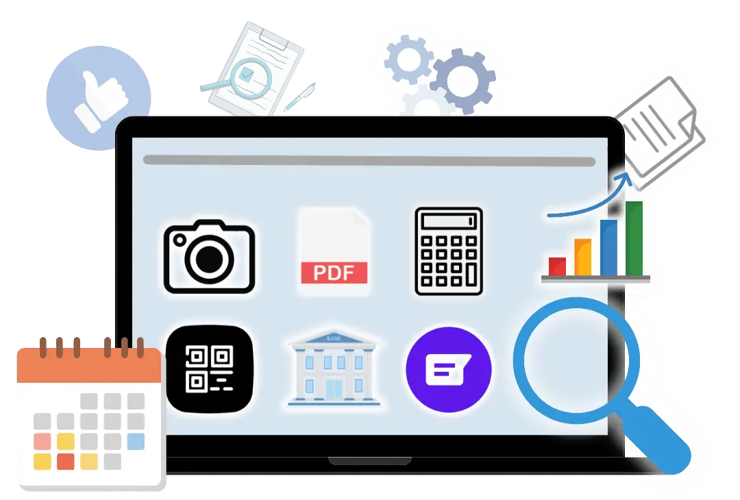 Free online tools illustration banner with PDF, image, calculator and QR tools